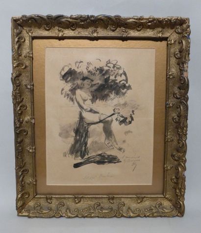 null ELSEN Alfred (1850-1914), Sacré printemps, crayon et lavis sur papier, 26 cm...