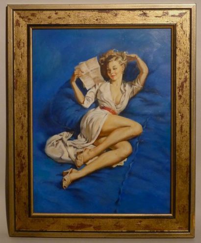 null Emile BROSSET, Pin-up.

Huile sur panneau, d'après Gil Elvgren.

Dim. : 30 x...