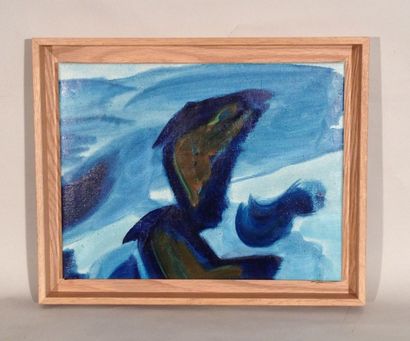 null Attribué à James PICHETTE (1920-1996), Composition en bleu, huile sur toile
27...