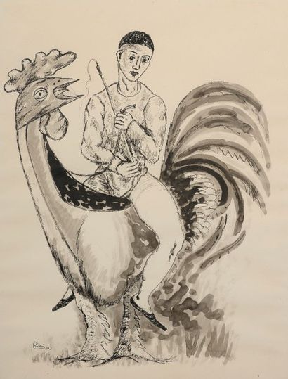 null Basil RAKOCZI (1908 - 1979)

Garçon sur le coq

Technique mixte

Signée en bas...