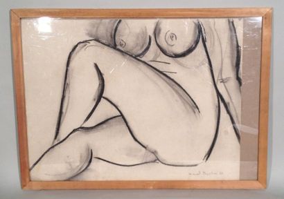 null Marcel BURTIN (1902-1979) 
Ensemble de deux dessins :  
- Nu, signé en bas à...