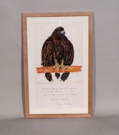 null Jacques BIRR (né en 1920), L'aigle, aquarelle sur papier
43 x 24, 5 cm, daté...