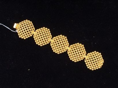 null CHRISTIAN DIOR Bracelet en métal doré à cinq motifs résille - longueur : 20...