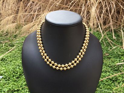 null CHRISTIAN DIOR Collier double chaine composé de perles dorées - longueur : 45...