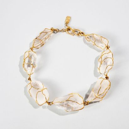 Yves Saint LAURENT YVES SAINT-LAURENT par GOOSSENS Rare collier en cristal de roche...
