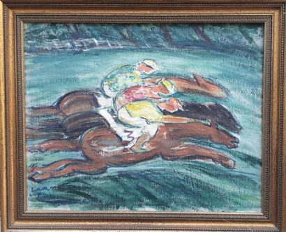 null Léo MARTIN (1889-?) 

Les jockeys

Huile sur toile signée en bas à gauche

47...