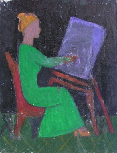 null KOLNIK Arthur (Stanislawów 1890 - 1972 Paris)

Femme à la robe verte 

Huile...