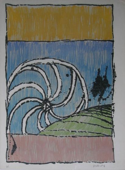 null ALECHINSKY Pierre (Bruxelles 1927)

Composition

Lithographie couleur, HC

Signée...