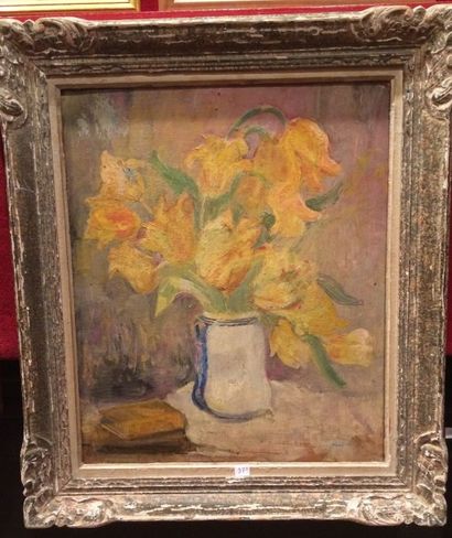 null MANE-KATZ (Krementchouk 1894 - 1962 Tel-Aviv)
Bouquet de tulipes jaunes
Huile...