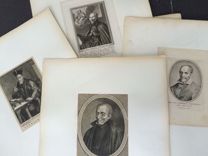 null Lot de 20 gravures anciennes représentant des personnages illustres du XVIIème...