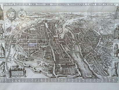 null Gravure représentant le plan de Lutèce 

67 x 95 cm (réedition d'une gravure...