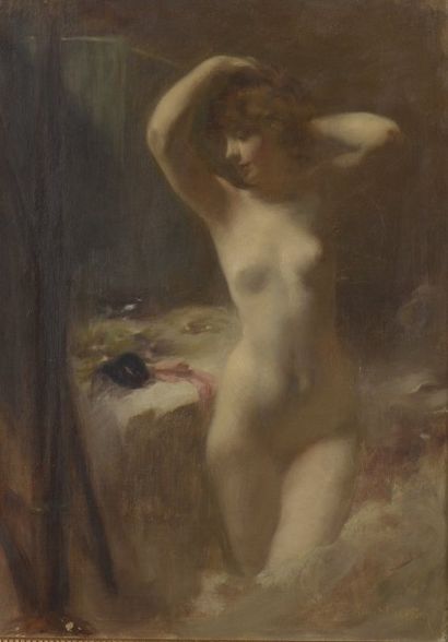 null Armand BERTON (1854-1927) 

Vénus 

Huile sur toile signée en bas à droite (petit...