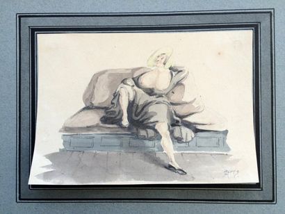null Horace VERNET (1789 - 1863)

Prostituée sur un divan 

Aquarelle sur papier....