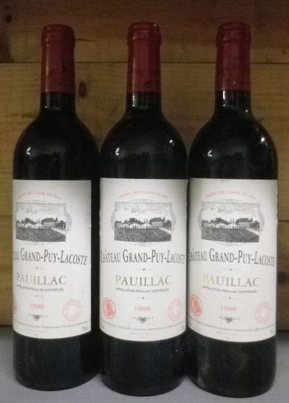 null 3 Bouteilles CHÂTEAU GRAND PUY LACOSTE 1996 