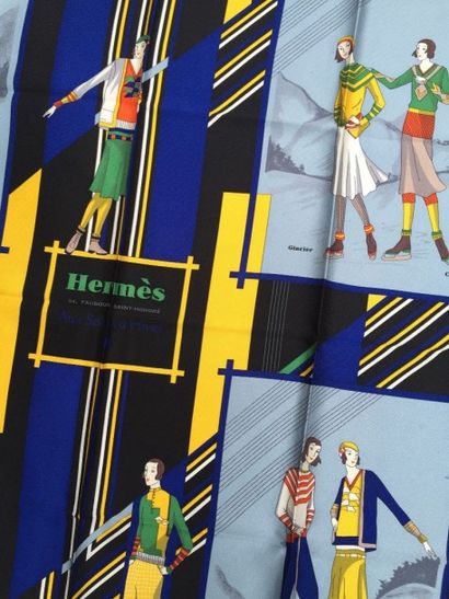 null HERMES Paris " Aux sports d'hiver " par les Archives d'Hermès - Carré 70 x 70...