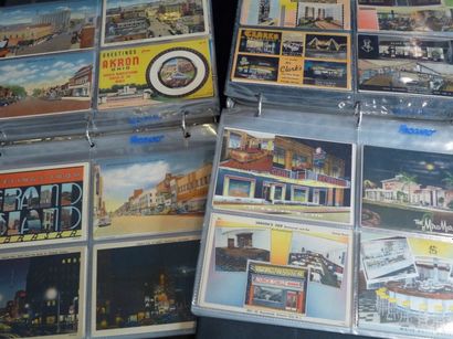 null Belle collection de 7 albums comprenant 1328 cartes postales américaines ; noir...