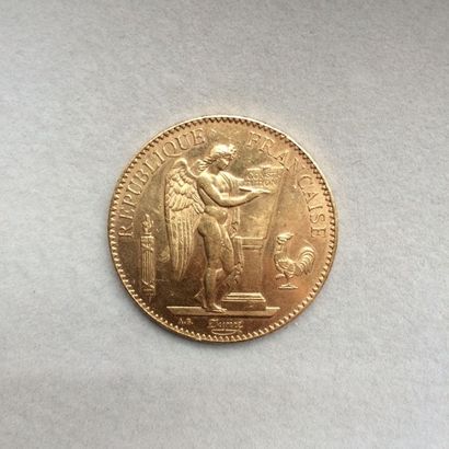 null IIIème REPUBLIQUE (1871-1940). Une pièce de 100 Francs. Paris. 1879 A. Or. 32.3...