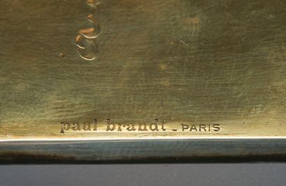  Paul - Emile BRANDT (1883-1952) 
Etui à cartes rectangulaire en argent et argent...