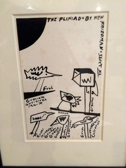 Ken FRIEDMAN (1949 - ) Suite de 4 encres de chine
28 x 18 cm