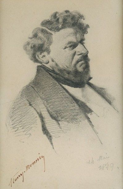 Henry MONNIER (1799-1877) Lot de 2 dessins
Portrait d'homme
1837
Plume et encre,...