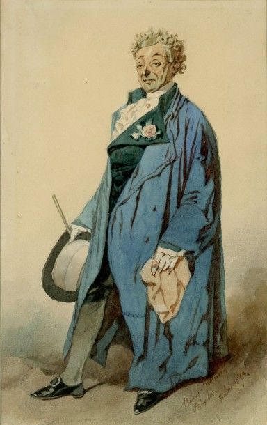 Henry MONNIER (1799-1877) Henry Monnier dans le rôle de Coquerel dans "La Famille...