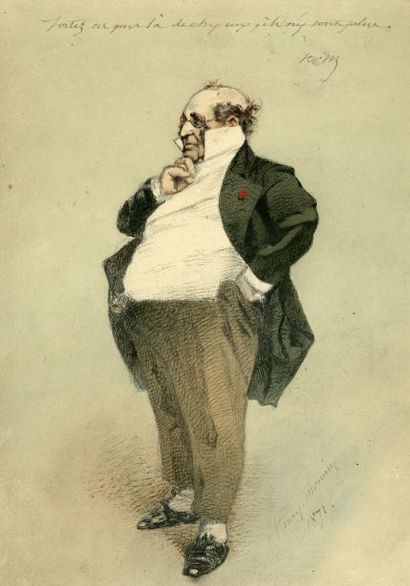 Henry MONNIER (1799-1877) Lot de 2 dessins
Monsieur Prudhomme à la Légion d'Honneur,...