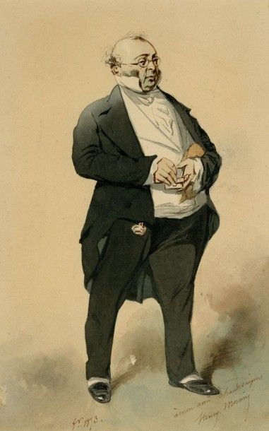 Henry MONNIER (1799-1877) Lot de 2 dessins
Monsieur Prudhomme à la Légion d'Honneur,...