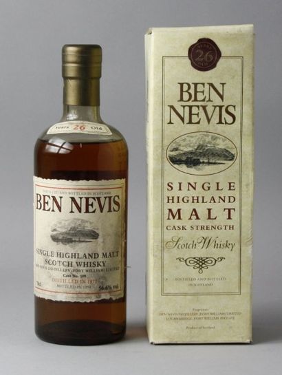 null 1 Bouteille WHISKY BEN NEVIS 26 ANS D'AGE Distillé en 1972.