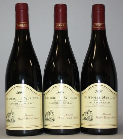 null 3 Bouteilles CHAMBOLLE MUSIGNY 1er cru La Combe D'Orveaux 2005 - PERROT MIN...