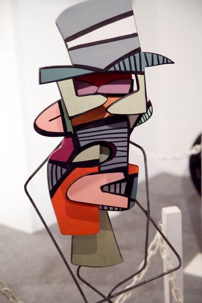 null RED DITO (1971 - )
Homme au borsalino
Sculpture en bois peint polychrome et...