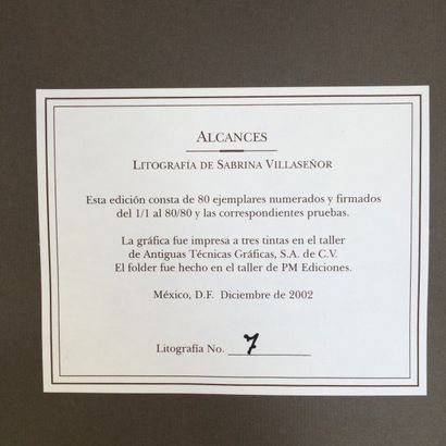 null Sabrina VILLASENOR (Ecole Mexicaine du XXème siècle) 

Alcances 

Estampe N°...