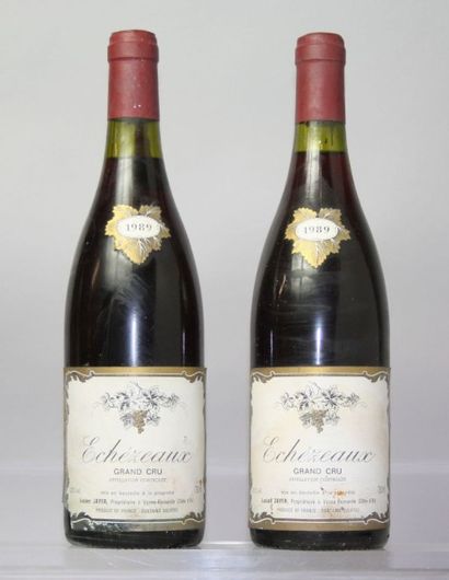 null 2 bouteilles ECHEZEAUX Grand cru - Lucien JAYER 1989 2 étiquettes abimées. 2...