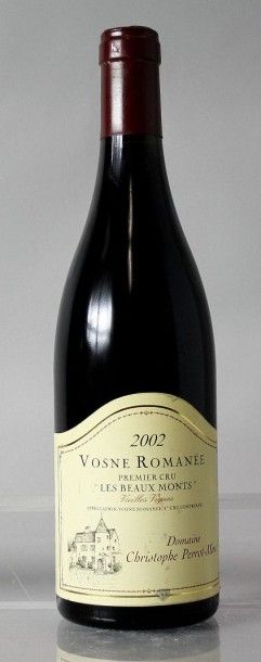 null 1 Bouteille VOSNE ROMANÉE 1er cru "Les Beaumonts" - PERROT MINOT 2002 Etiquette...