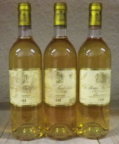 null 3 Bouteilles CHÂTEAU SUDUIRAUT 1er cru Sauternes 1988