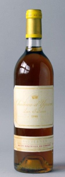 null 1 Bouteille CHÂTEAU YQUEM 1er GC superieur - Sauternes 1988 Etiquette tachée,...