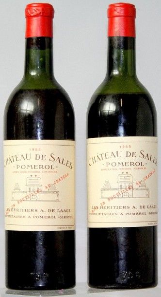 2 Bouteilles CHÂTEAU de SALES - Pomerol 1955...