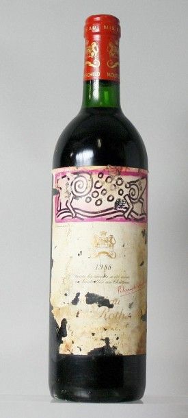 null 1 Bouteille CHÂTEAU MOUTON ROTHSCHILD 1er GCC - Pauillac 1988 Etiquette très...