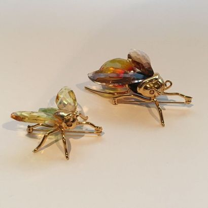 null SWAROVSKI
Deux broches "Insectes" en argent doré 925 millièmes et cristal de...