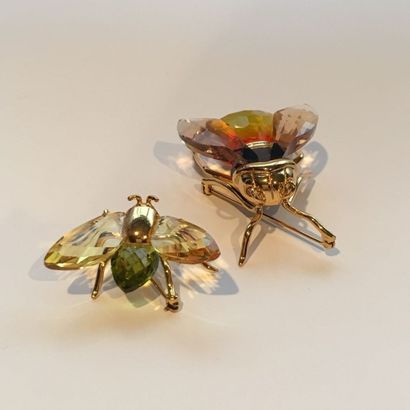 null SWAROVSKI
Deux broches "Insectes" en argent doré 925 millièmes et cristal de...