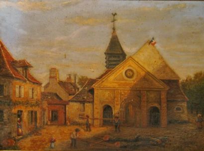 null Ecole française du XIXème siècle 

Les bucherons devant l'église de Montgeron...