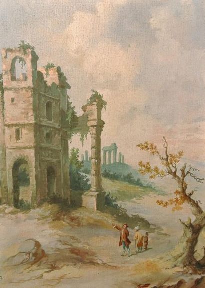 null Dans le goût du XVIIIème siècle

Personnages dans des ruines 

2 aquarelles...
