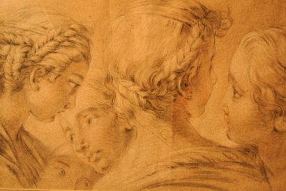 null Atelier de François BOUCHER (Paris 1703 - 1770) 

Etudes de têtes 

Trois crayons

21,9...