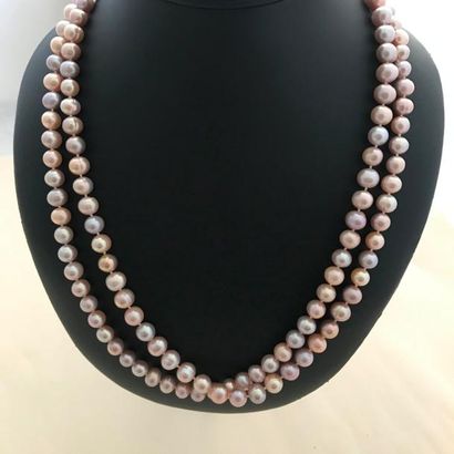 null Sautoir de perles de culture rose - longueur utile : 65 cm