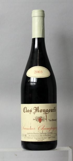  1 bouteille SAUMUR CHAMPIGNY - CLOS ROUGEARD "Le Bourg" - FOUCAULT 2003 
Etiquette...