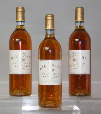 null 3 bouteilles CHÂTEAU RIEUSSEC 1er GCC -Sauternes 1999