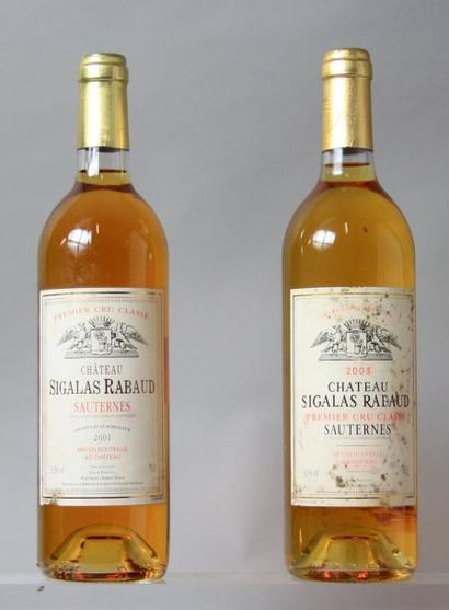 null Lot de 2 bouteilles CHÂTEAU SIGALAS RABAUD 1er cru - Sauternes 

1 bouteille...