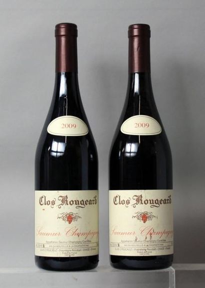 2 bouteilles SAUMUR CHAMPIGNY - CLOS ROUGEARD - FOUCAULT 2009 
Etiquettes légèrement...