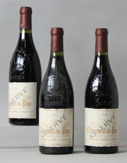 null 3 bouteilles CHÂTEAUNEUF DU PAPE "Cuvée Réservé" - DOMAINE DE LA VIEILLE JULIENNE...