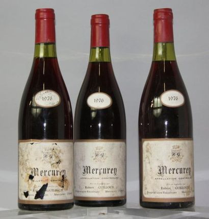 3 bouteilles MERCUREY - R. GUILLOUX 1976...