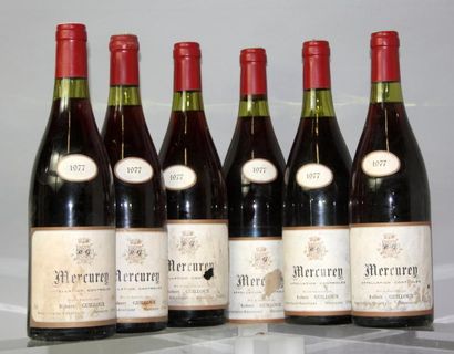 6 bouteilles MERCUREY - R. GUILLOUX 1977...